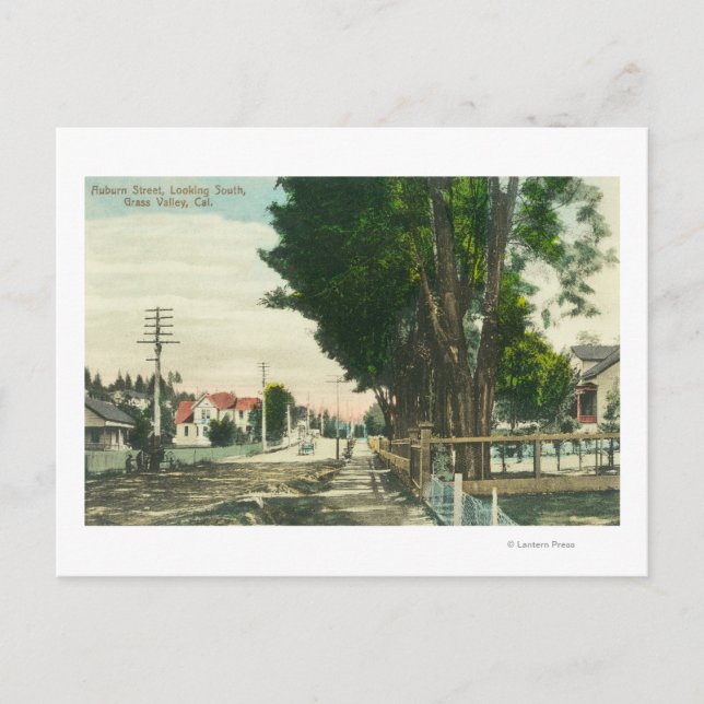 Südlicher Blick aus der Auburn Street Postkarte (Vorderseite)