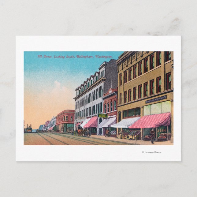 Südlicher Blick von Elk Street Bellingham, WA Postkarte (Vorderseite)