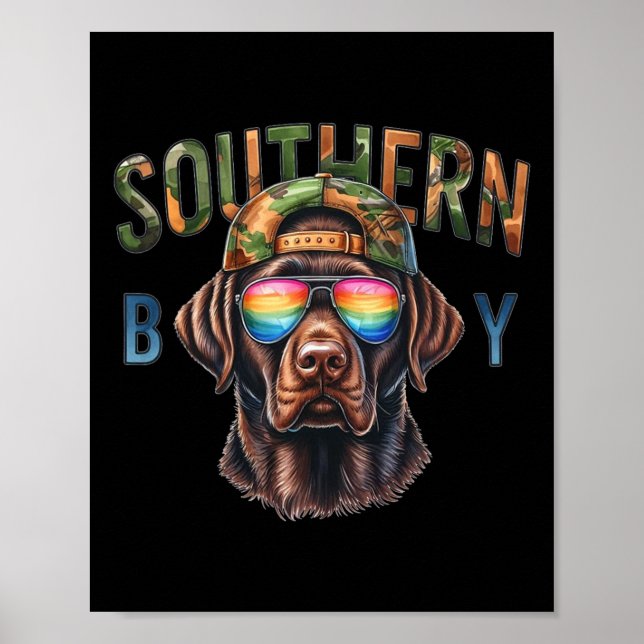 Südlicher Junge Jagd Hund Labrador Western Jagd Poster (Vorne)
