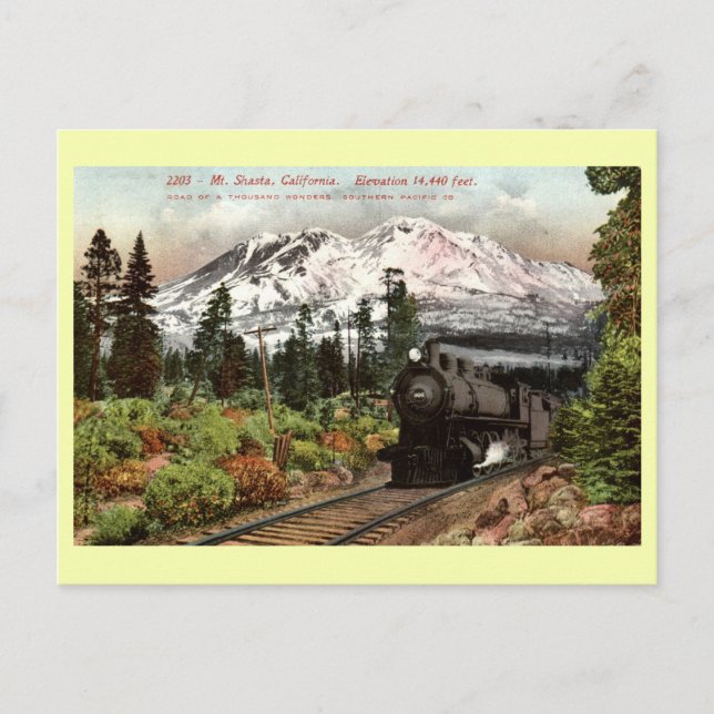 Südlicher Pazifik - Mt. Shasta 1912 Vintag Postkarte (Vorderseite)