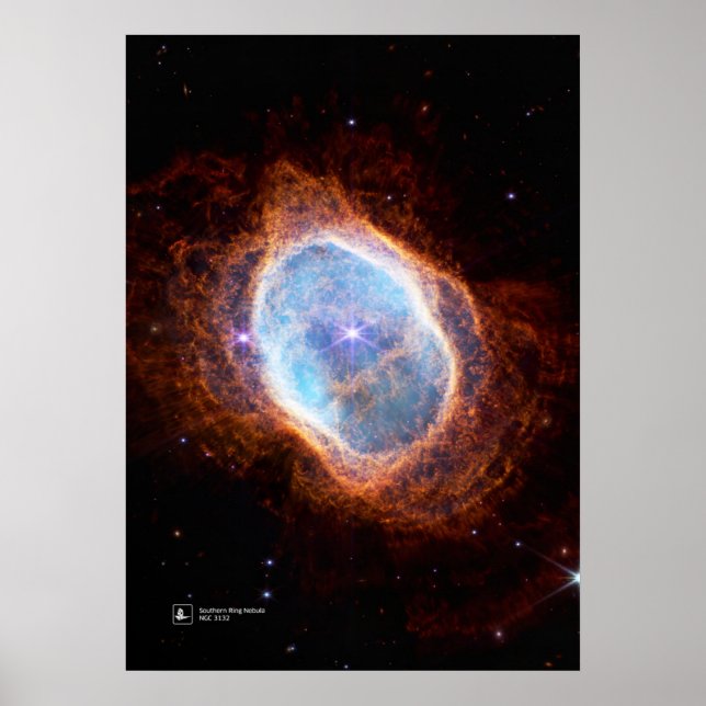 Südlicher Ring Nebel, NGC 3132 (James Webb/JWST) Poster (Vorne)