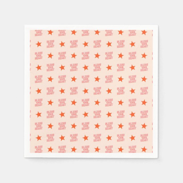 Südlicher Schnee: Ihr Herz segnen (pink & orange) Serviette (Vorderseite)