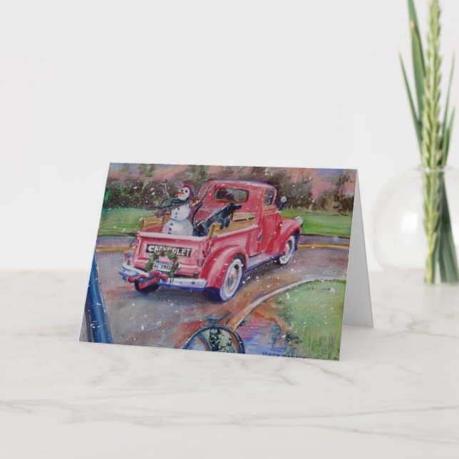 Südlicher Schneemann Feiertagskarte (Vorderseite)