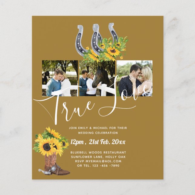 Südliches Land - Rustikales Foto - Hochzeit Flyer (Vorne)