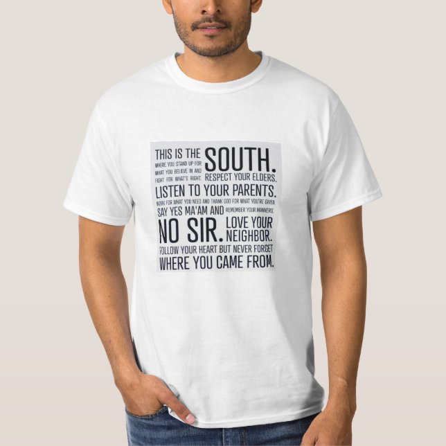 Südliches Manifesto T Shirt (Vorderseite)