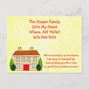 Südliches Zuhause-bewegliche neue Ankündigungspostkarte
