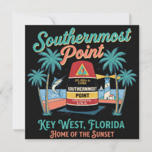 Südlichster Punkt Key West Retro Tropisches Flair Einladung