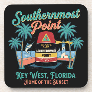 Südlichster Punkt Key West Retro-Tropisches Flair Getränkeuntersetzer