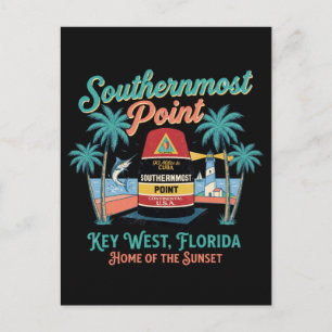 Südlichster Punkt Key West Retro-Tropisches Flair Postkarte
