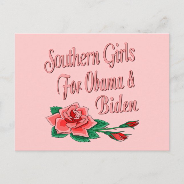 Südmädchen für Obama Biden Postkarte (Vorderseite)