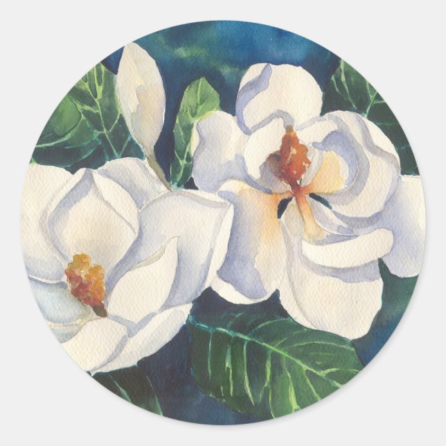 Südmagnolien Runder Aufkleber (Vorderseite)