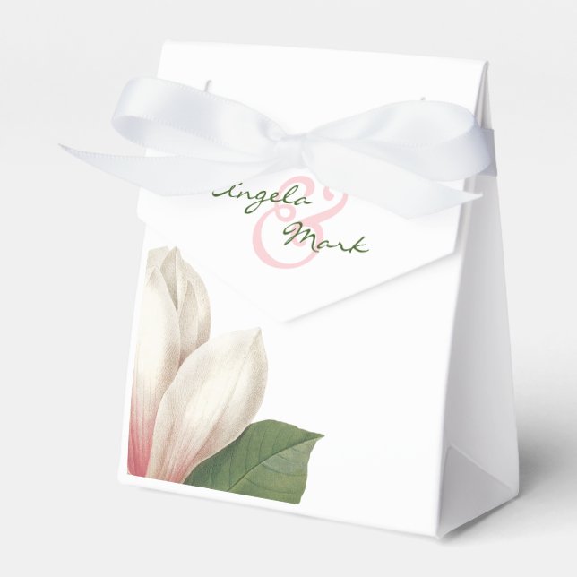 Südmagnolische Blume Hochzeit | Rosa und Weiß Geschenkschachtel (Vorderseite)