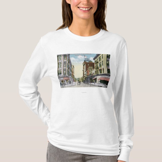 Südmitte-Straßen-Ansicht des Hotel-Mohikaners T-Shirt (Vorderseite)