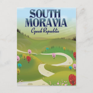 Südmoravia Tschechische Republik Reiseplakat Postkarte