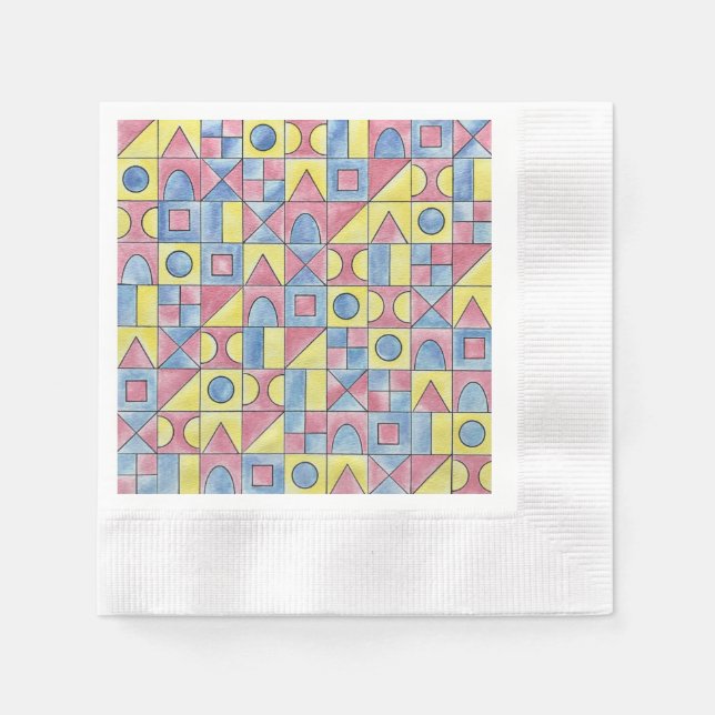 Sudoku 1-Modern Bauhaus Geometrische Kunst Serviette (Vorderseite)