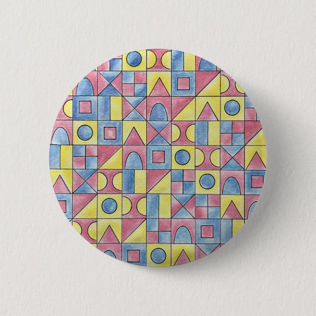 Sudoku 1-Modern Minimalistische Bauhaus Geometrisc Button (Vorderseite)