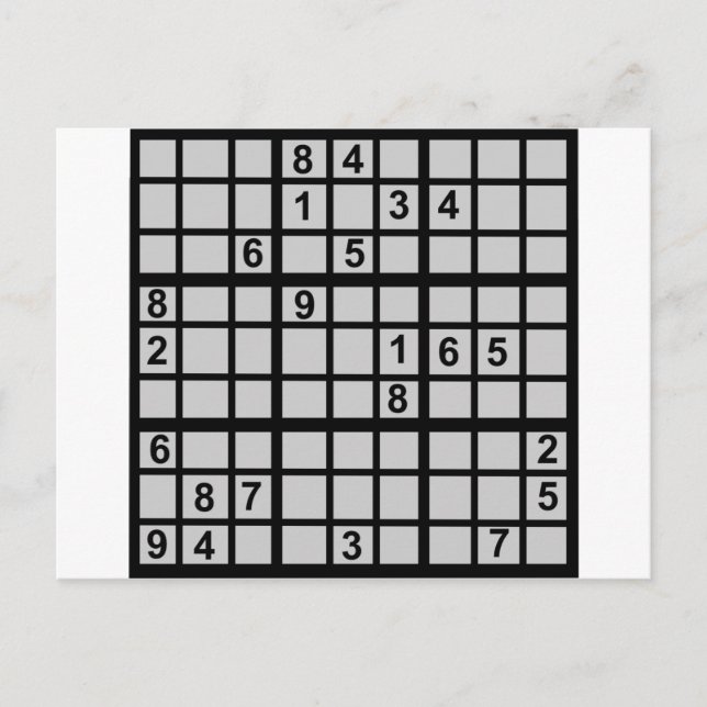 Sudoku - Brainteaser Postkarte (Vorderseite)