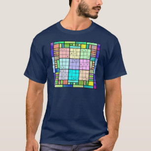 Sudoku Buntglas-Entwurf T-Shirt