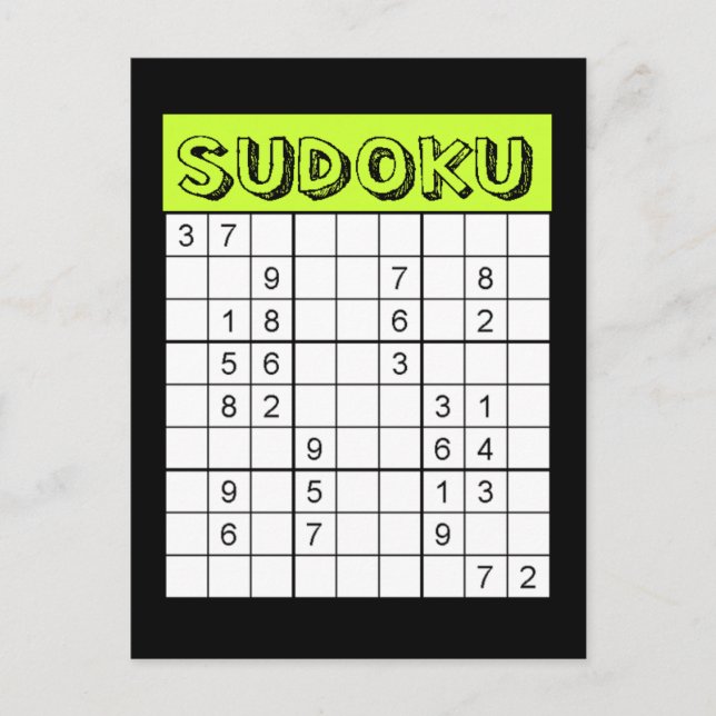 Sudoku Card Postkarte (Vorderseite)