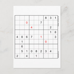Sudoku Geburtstagskarte 04-10 Feiertagspostkarte