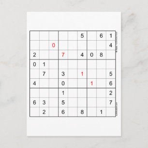 Sudoku Geburtstagskarte 07-11 Feiertagspostkarte