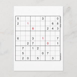 Sudoku Geburtstagskarte 18-10 Feiertagspostkarte