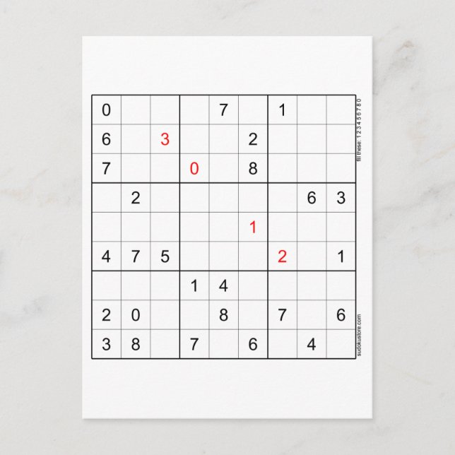Sudoku Geburtstagskarte 30-12 Feiertagspostkarte (Vorderseite)