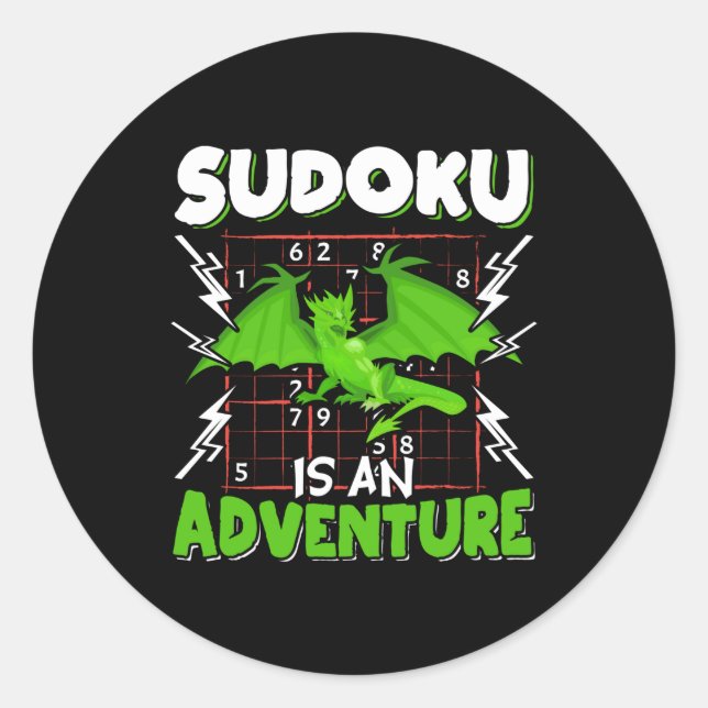Sudoku ist ein Adventure Puzzle Lover Runder Aufkleber (Vorderseite)