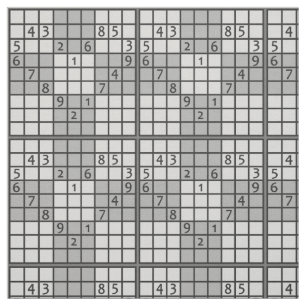 SUDOKU LIEBE-Gewohnheitsgewebe Stoff