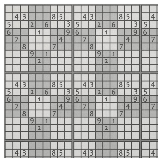SUDOKU LIEBE-Gewohnheitsgewebe Stoff (Muster)