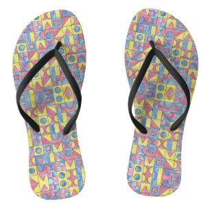 Sudoku One - Moderne Minimalistische Bauhaus-Geome Flip Flops