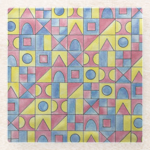 Sudoku One - Moderne Minimalistische Bauhaus-Geome Glasuntersetzer