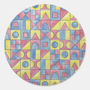 Sudoku One - Moderne Minimalistische Bauhaus-Geome Runder Aufkleber