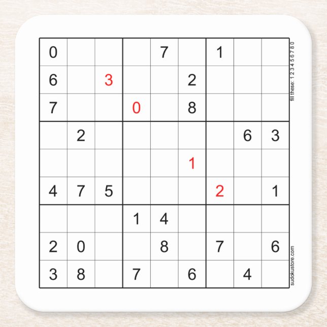 Sudoku Paper Untersetzer 30-12 (Vorderseite)