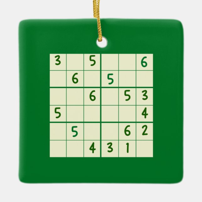 Sudoku Puzzle 6x6 Keramik Keramikornament (Vorderseite)