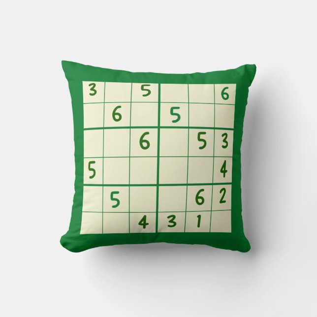 Sudoku Puzzle 6x6 Throw Kissen (Vorderseite)