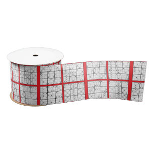Sudoku Puzzle Design Satin Ribbon Satinband