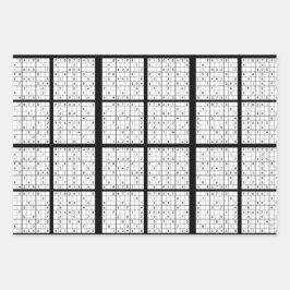 Sudoku Puzzle Design Wrapping Paper Geschenkpapier Set
