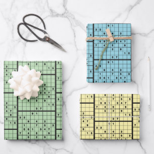 Sudoku Puzzle Design Wrapping Paper Geschenkpapier Set
