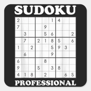 Sudoku Puzzle Game Lover Graphic Quadratischer Aufkleber