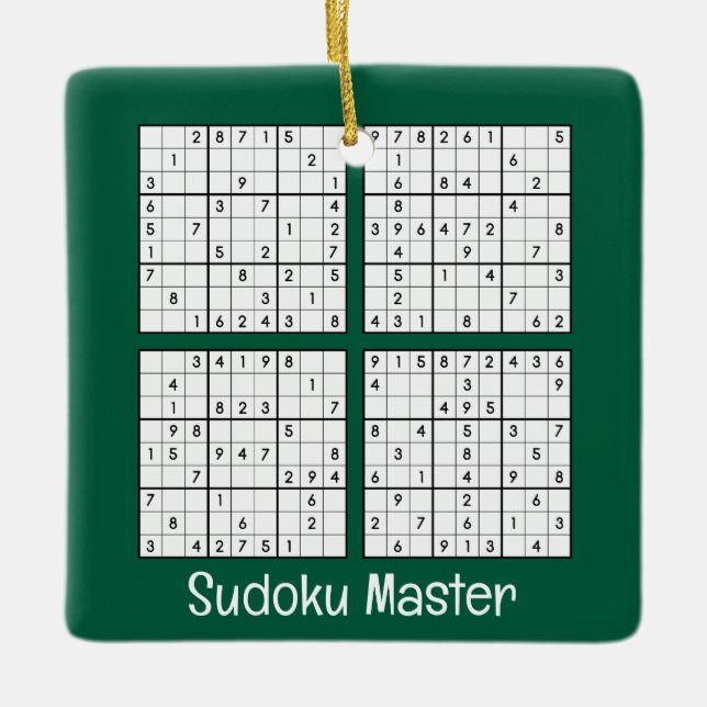 Sudoku Puzzles Design Keramikornament (Vorderseite)