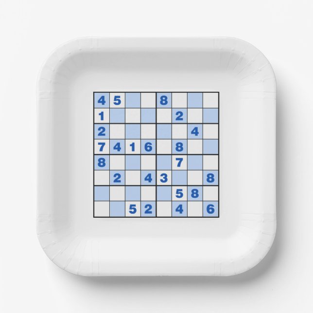 Sudoku Puzzles Pappteller (Vorderseite)