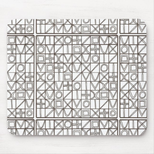 Sudoku Two-Black And White Modern Geometric Mousepad (Vorne)