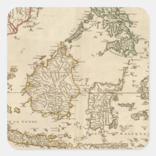 Südostasien 3 quadratischer aufkleber