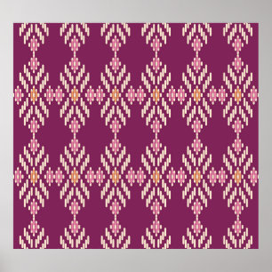 Südostasien: Retro Aborigine-Muster Poster