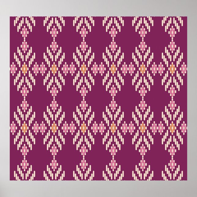 Südostasien: Retro Aborigine-Muster Poster (Vorne)