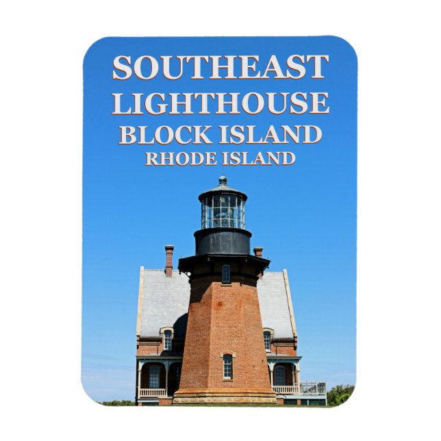 Südöstliches Leuchtturm, Block Island RI Flexi-Mag Magnet (Vertikal)