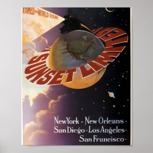 Südpazifik-Linien - Retroreisen Poster