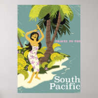 Südpazifik Vintage Reiseplakat