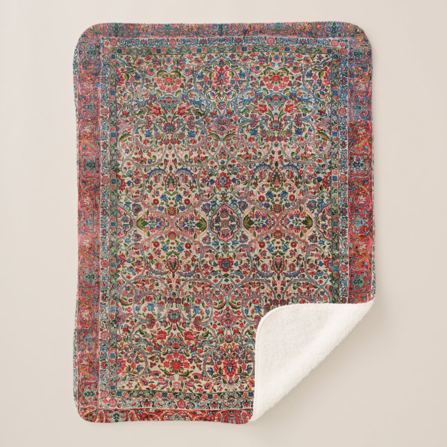 Südpersisch Roter Rosa Blau  Sherpadecke (Vorderseite)